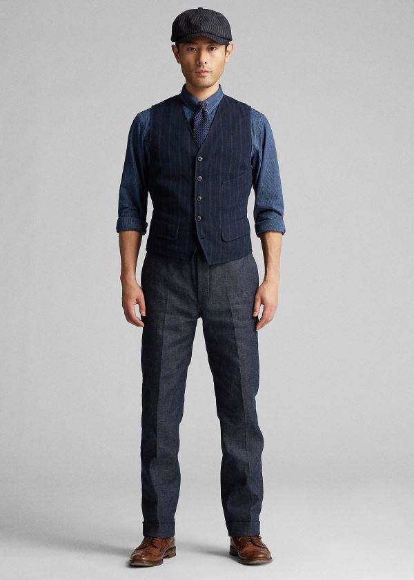 Chaleco Ralph Lauren Hombre Azules - Striped - AKHYF3965
